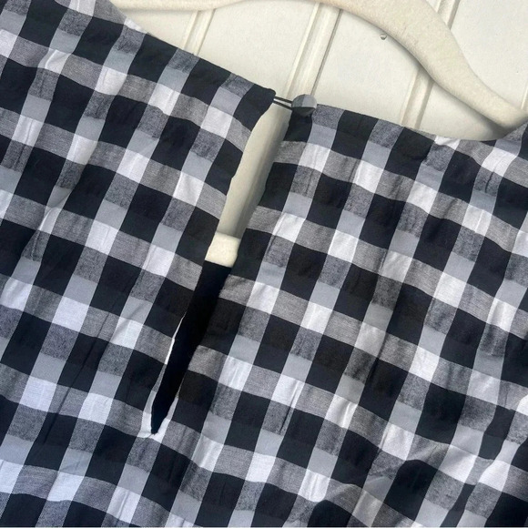 J. Crew Size XS Black and White Puff-Sleeve Mini Dress in Textured Plaid NEW! - Picture 9 of 10